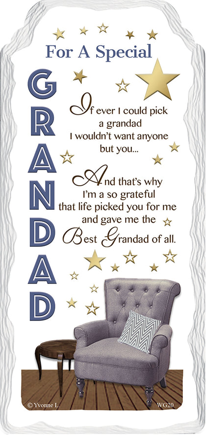 For a Special Grandad Sentimental Handcrafted Ceramic Plaque