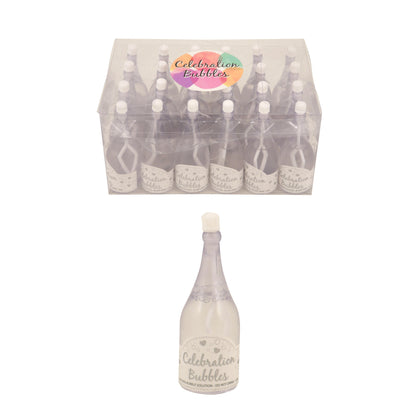 Pack of 24 Clear Bottle Bubbles with White Wand