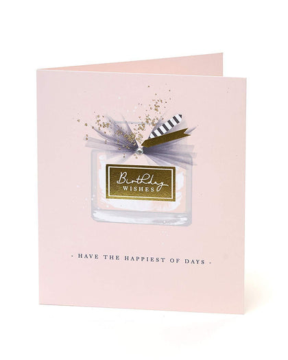 Beautiful Perfume Illustration Birthday Greeting Card for Her
