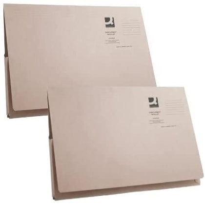 Pack of 50 Foolscap Long Flap Document Buff Wallets