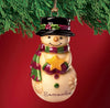 Mini Ceramic Personalized Snowman Ornament-Samantha