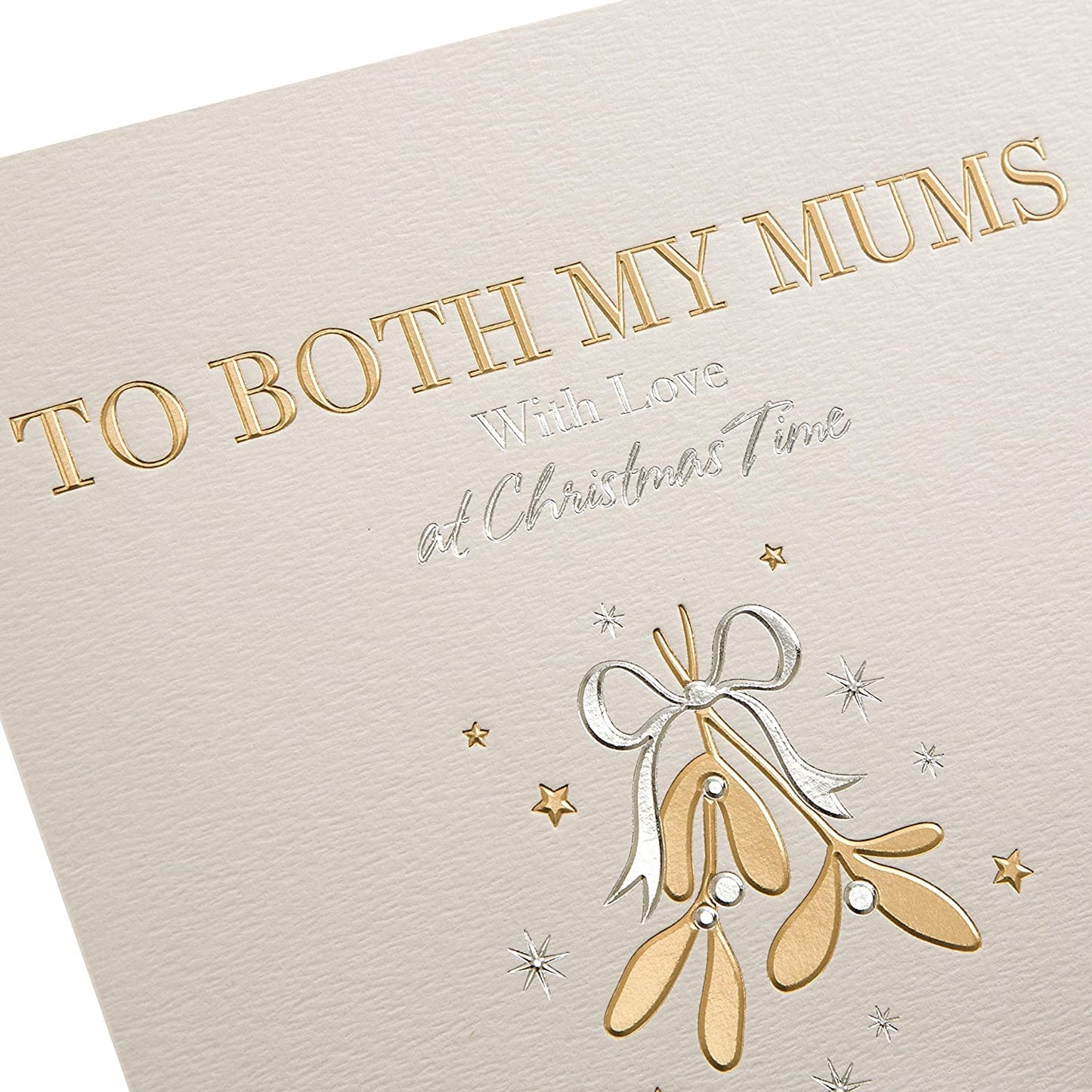 Christmas Studio Card for 'Both My Mums' with Simple Gold Foiled Design
