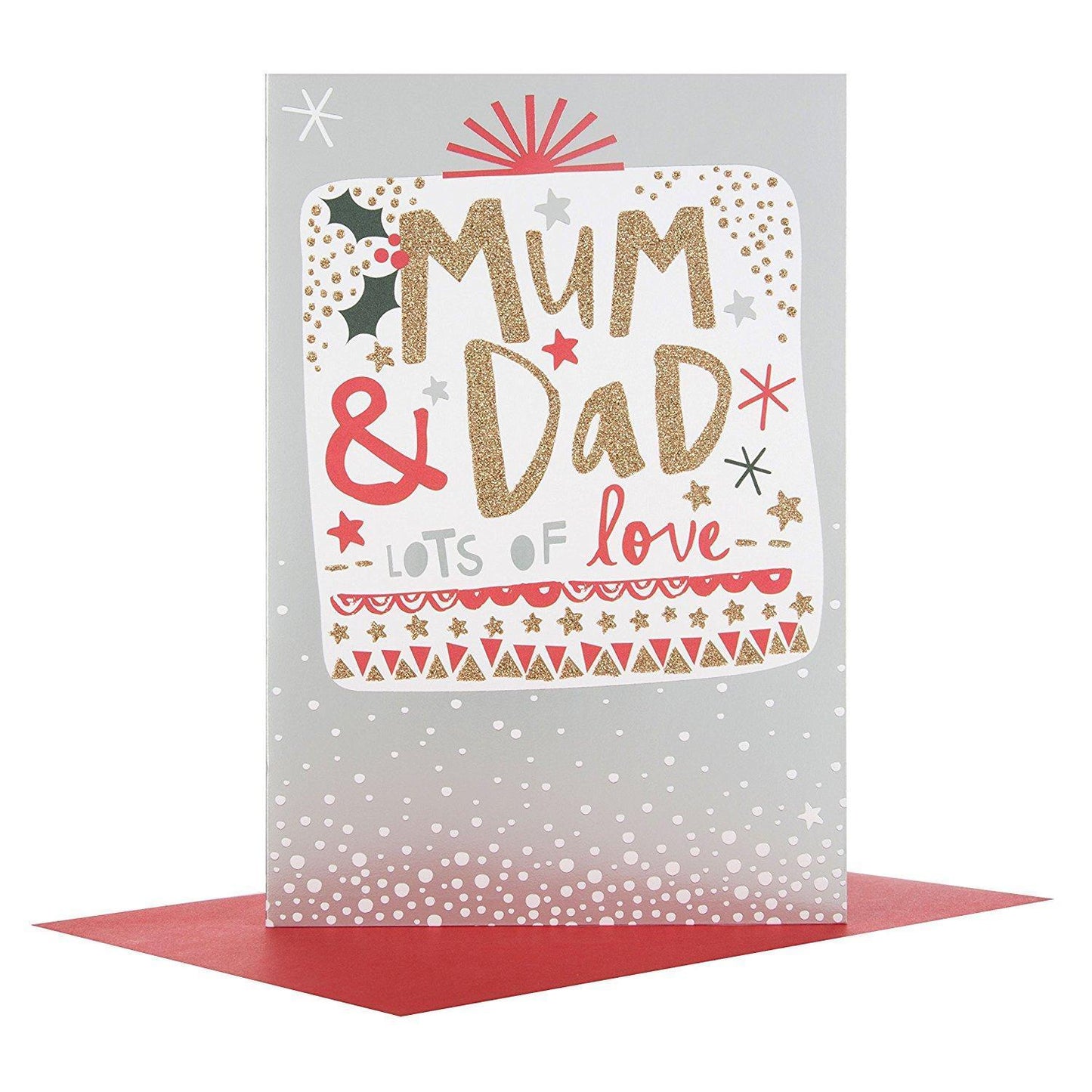 Mum and Dad "Lots of Love" Both Of You Christmas Card