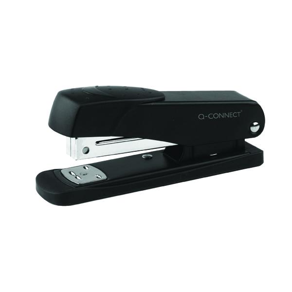 Q-Connect Half Strip Metal Stapler Black