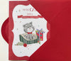 To The Cat Cute Glitter Finish Christmas Greeting Card