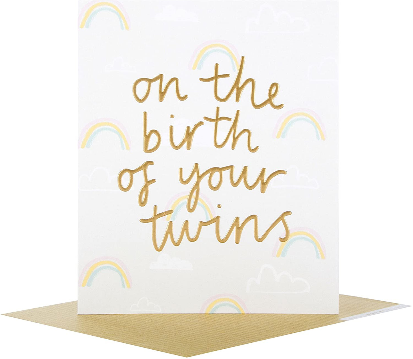 Wishes On the birth of their Twins with Foiled Finish Congratulation Card