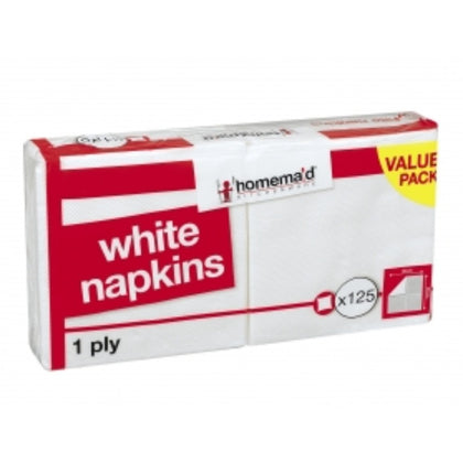 Homemaid White Napkins 125 Pack