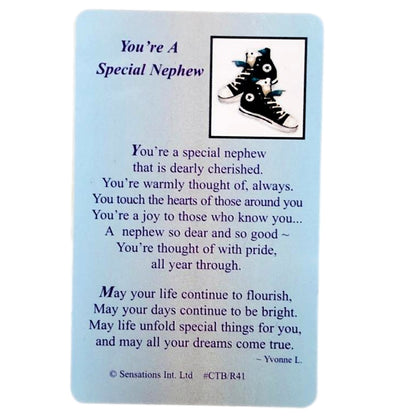 You're A Special Nephew Sentimental Keepsake Wallet / Purse Card