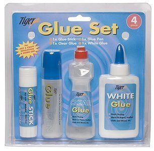 Tiger 4 Piece Glue Set Blistered
