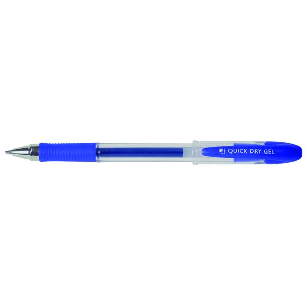 Pack of 12 Quick Dry Medium Blue Gel Pens