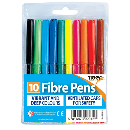 Wallet of 10 fibre tip pens