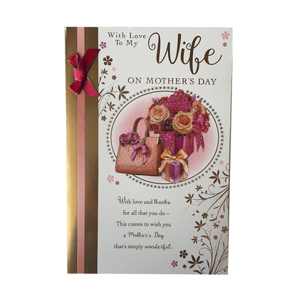 With Love To My Wife Purse And Flowers Design Mother's Day Card