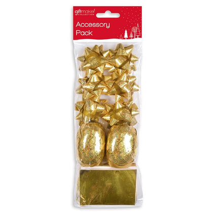 Pack of 14 Pieces Gold Holograpic Christmas Accessory