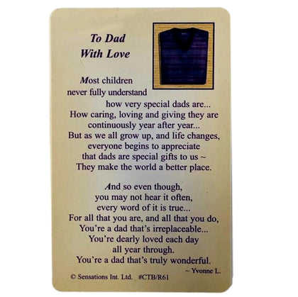 To Dad With Love ....... Sentimental Keepsake Wallet / Purse Card